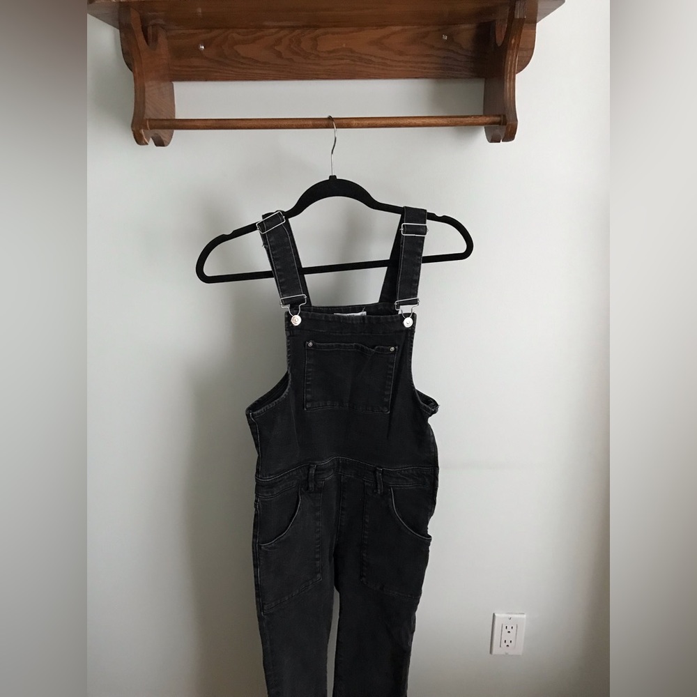 Mango Dark Denim Overalls Xs